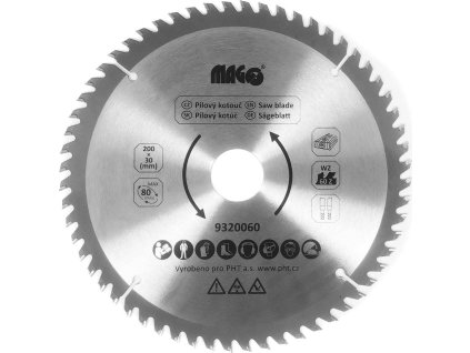 Pilový kotouč 200x2,9x30mm/60 zubů - střídavě šikmé