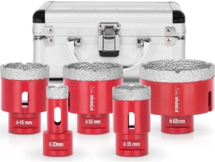 STREND PRO Diamantové vykružovací korunky na obklady korunkové vrtáky sada 5ks 20-68mm M14