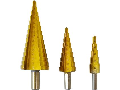 MAGG Sada stupňovitých vrtáků - 3 ks