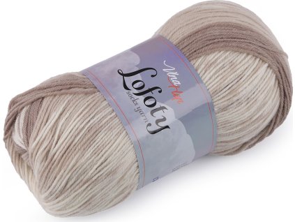 Pletací příze Lofoty samovzorovací / ponožkovka 100 g (Balení 1 ks, Varianta 1 (7803) béžová světlá béžová)