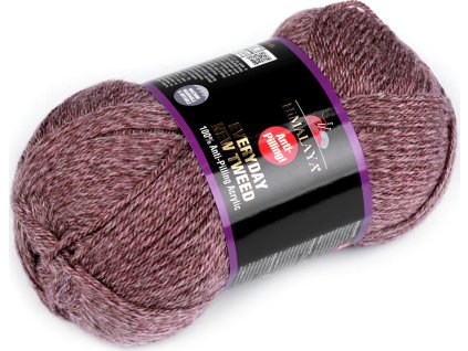 Příze pletací Everyday New Tweed 100 g (Balení 1 ks, Varianta 3 (75120) hnědorůžová)