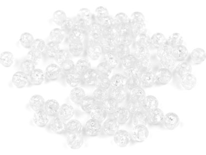 Plastové korálky kraklované Ø6 mm (Balení 30 g, Varianta 1 (1) transparent)