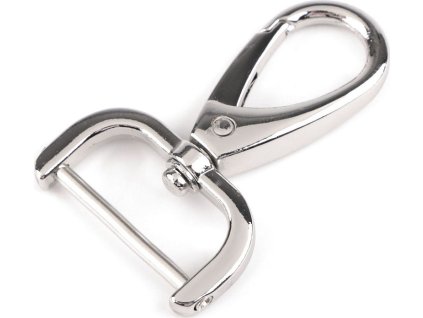 Kovová karabina otočná se šroubovacím průvlekem 26 mm (Varianta 1 nikl, Balení 1 ks)