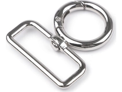 Kovová karabina otočná, průvlek 32 mm (Varianta 1 nikl, Balení 1 ks)