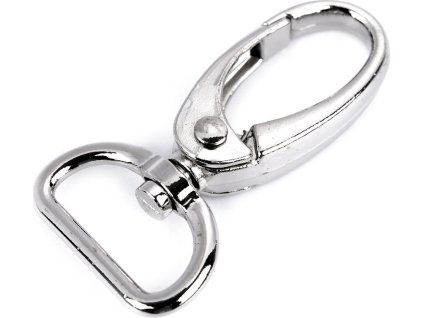 Kovová karabina otočná, průvlek 20 mm (Varianta 1 nikl, Balení 2 ks)