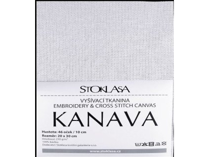Vyšívací tkanina Kanava 20x30 cm 46 oček (Balení 1 ks, Varianta bílá)