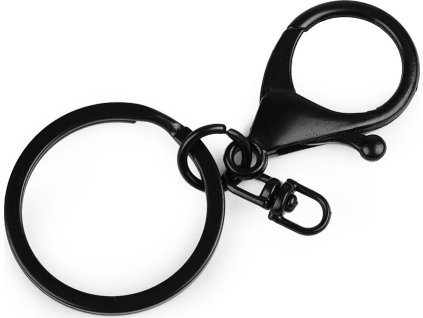 Karabina s kroužkem na klíče (Balení 1 ks, Varianta 2 černý lak)
