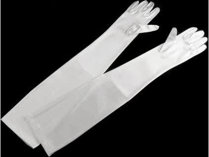 Dlouhé společenské rukavice saténové (Balení 1 pár, Varianta 1 (55 cm) černá)