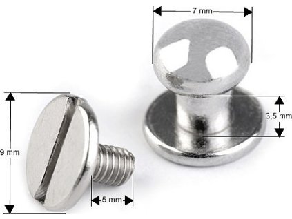 Sedlářský nýt šroubovací Ø7 mm (Varianta 1 nikl, Balení 10 pár)