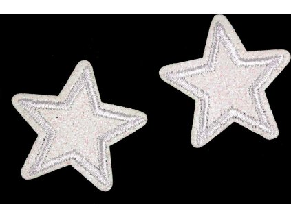 Nažehlovačka hvězda s glitry (Balení 10 ks, Varianta 1 krémová nejsvět. AB)