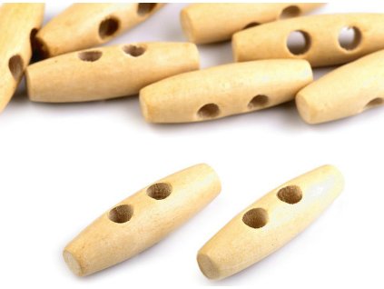 Dřevěný knoflík oliva 12x40 mm (Balení 10 ks, Varianta 5 červenohnědá lakované)