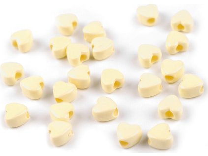 Plastové korálky srdce 8 mm (Balení 5 g, Varianta 1 béžová nejsv.)