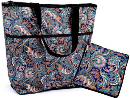 Skládací nákupní taška se zipem pevná 38x44 cm (Balení 1 ks, Varianta 33 černá list)