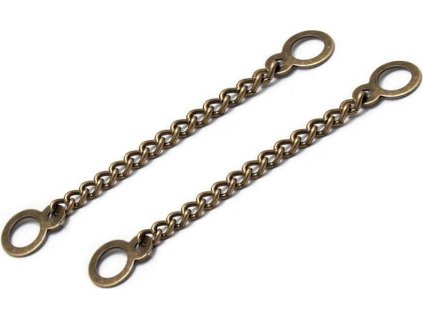 Kovový řetízek / poutko na bundy a kabáty (Balení 5 ks, Varianta 1 staromosaz)