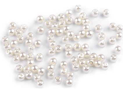 Plastové voskové korálky / perly Glance Ø4 mm (Balení 10 g, Varianta F1 perlová)