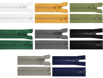 Zip kostěný No 5 dělitelný 2 jezdce / dvoucestný 100 cm bundový (Balení 1 ks, Varianta 322 černá)