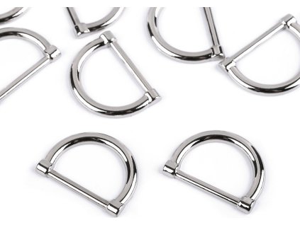 Polokroužek na textil a doplňky šíře 20 mm plochý (Varianta 1 nikl, Balení 2 ks)