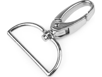 Kovová karabina otočná, průvlek 37 mm (Varianta 1 nikl, Balení 1 ks)