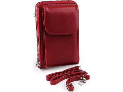 Peněženka s kapsou na mobil přes rameno crossbody 11x18 cm (Balení 1 ks, Varianta 1 červená)