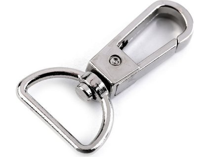 Kovová karabina otočná, průvlek 20 mm (Varianta 1 nikl, Balení 1 ks)