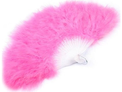 Vějíř péřový velký (Balení 1 ks, Varianta 3 růžová ostrá černá)