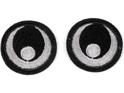 Nažehlovačka / nažehlovací oči Ø38 mm (Balení 2 ks, Varianta 1 černá)