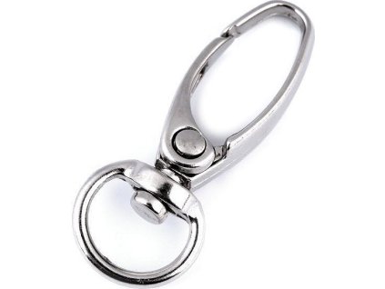 Kovová karabina otočná, průvlek 9 mm (Varianta 1 nikl, Balení 5 ks)