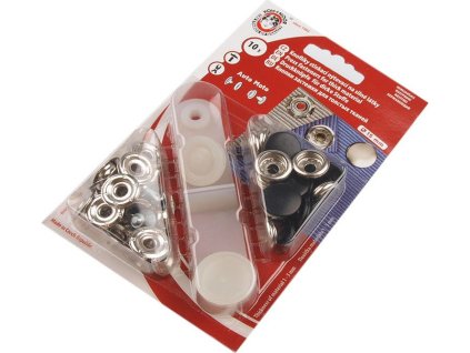 Knoflíky stiskací s kroužkem Ø15 mm na silné látky, barevný lak (Balení 1 karta, Varianta 2 1959 černá)