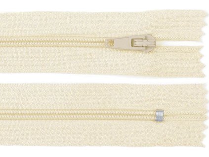 Spirálový zip No 3 délka 12 cm autolock (Balení 1 ks, Varianta 103 krémová nejsvět.)