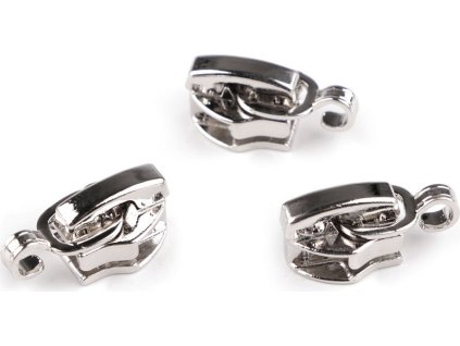 Jezdec ke spirálovým zipům No 5 s háčkem na přívěsek (Varianta 1 nikl, Balení 3 ks)