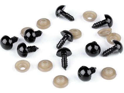 Oči s pojistkou Ø12 mm (Varianta černá, Balení 10 sada)