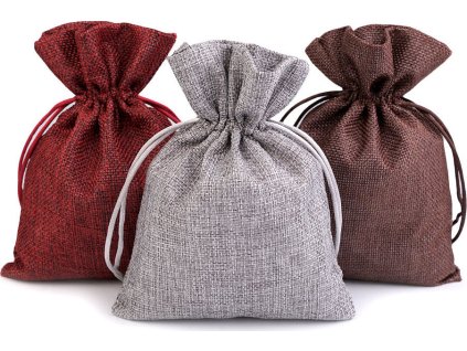 Dárkový pytlík 13x18 cm imitace juty (Balení 1 ks, Varianta 3 šedá)