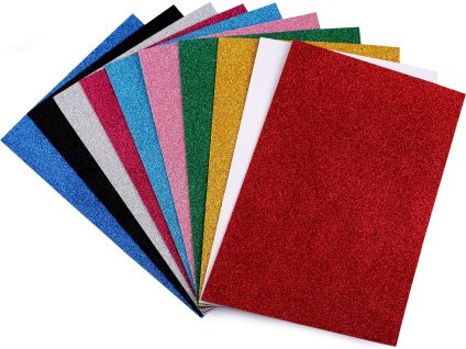 Samolepicí pěnová guma Moosgummi s glitry 20x30 cm (Varianta 1 bílá, Balení 2 ks)