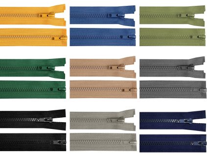 Zip kostěný No 5 dělitelný 2 jezdce / dvoucestný 85 cm bundový (Balení 1 ks, Varianta 322 černá)