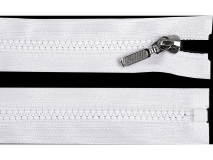 Kostěný zip No 5 délka 60 cm s ozdobným jezdcem (Balení 1 ks, Varianta 101 bílá)