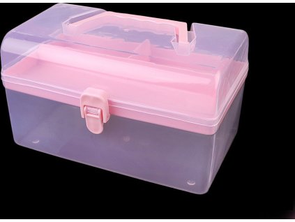 Plastový box / kufřík (Balení 1 ks, Varianta 1 růžová sv.)