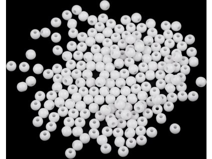 Plastové korálky Color Ø4 mm (Varianta 1 bílá, Balení 20 g)