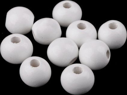 Dřevěné korálky Ø25 mm (Varianta 1 bílá, Balení 10 ks)