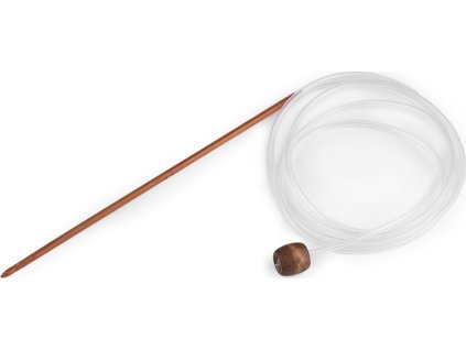 Bambusový háček na tuniské háčkování (Balení 1 ks, Varianta 7 (6 mm) bambus tmavý)