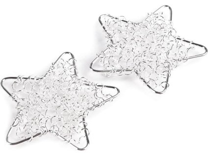 Hvězda z drátu Ø50 mm (Balení 2 ks, Varianta 1 stříbrná)