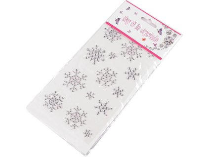 Samolepky kamínkové hvězdy (Balení 1 karta, Varianta 1 crystal vločka)