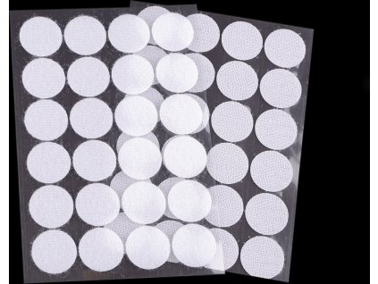 Suchý zip samolepicí kolečka Ø25 mm (Varianta 1 bílá, Balení 1 karta)