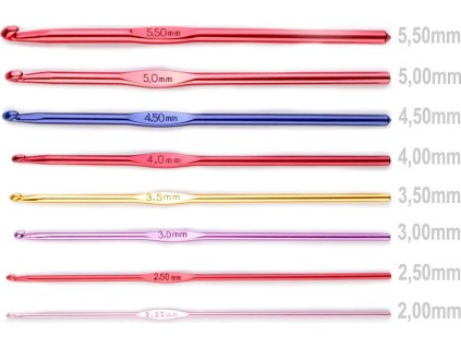 Háček na háčkování vel. 2-5,5 (Balení 1 ks, Varianta 3,5 náhodná barva)