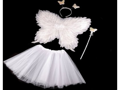 Karnevalový kostým - víla, péřová křídla (Varianta 1 bílá, Balení 1 sada)