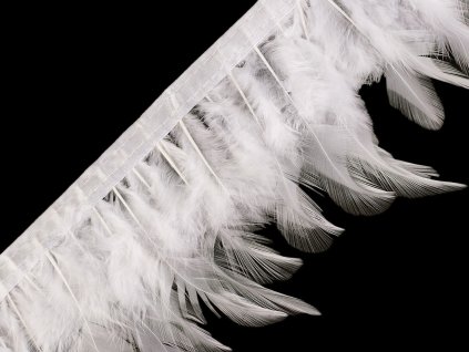 Prýmek - kohoutí peří 7-11 cm (Balení 1 m, Varianta 1 bílá)