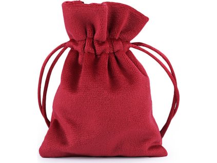 Dárkový pytlík 8x11 cm sametový (Balení 1 ks, Varianta 1 červená tm.)