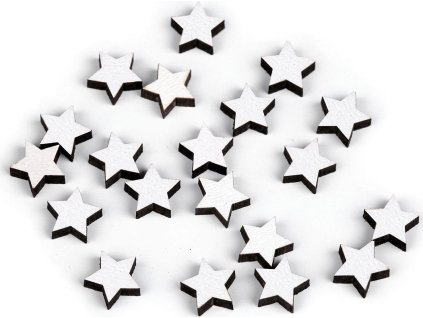 Dřevěná hvězda mini k nalepení Ø10 mm (Balení 20 ks, Varianta 1 bílá přírodní)