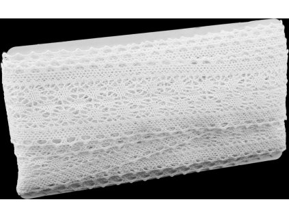 Krajka / vsadka paličkovaná šíře 70 mm (Varianta 2 bílá, Balení 13.5 m)