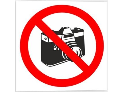 Zákaz fotografování - symbol (Verze Samolepka 92 x 92 mm tl. 0.1 mm - Kód: 10598)