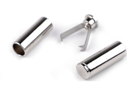 Kovová koncovka na šňůru dvoudílná s pojistkou Ø6 mm (Varianta 1 nikl, Balení 4 ks)